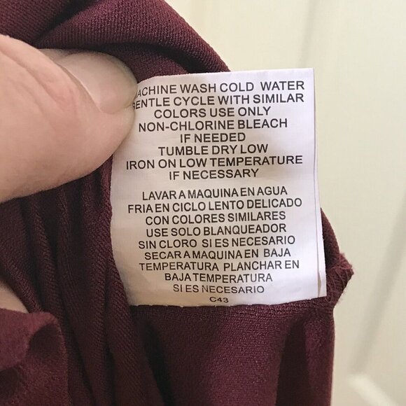 AS U WISH Womens Size M‎ Shift Dress Slip On Balloon Sleeve Straight Wine Maroon - Picture 9 of 9